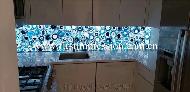 Hot Sale Gemstone,Blue Agate Stone Countertop