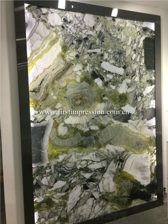 Hot White Beauty Green Marble Ice Connect Marble