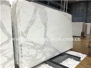 Italy Calacatta Gold White Marble Tiles for Steps