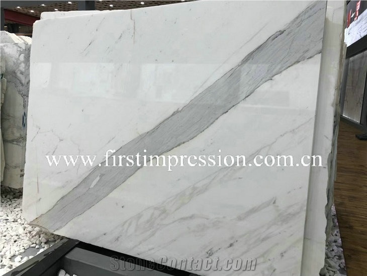 Italy Calacatta Gold White Marble Tiles for Steps
