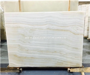 Made in China Straight Vein White Onyx Slabs&Tiles