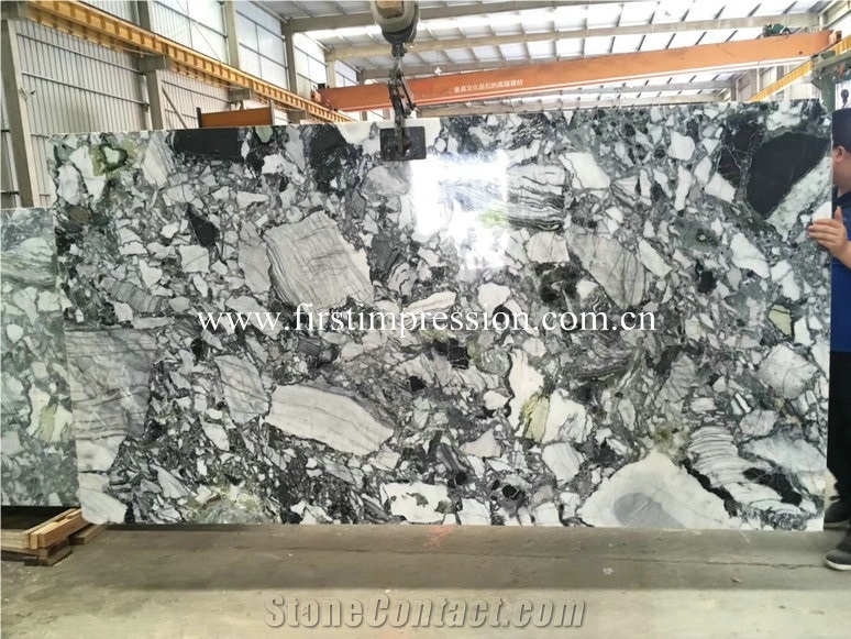 New Polished White Beauty Ice Connect Marble Slabs