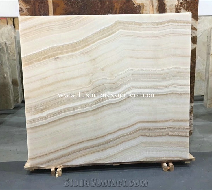 New Polished White Onyx Slabs&Tiles for Cladding