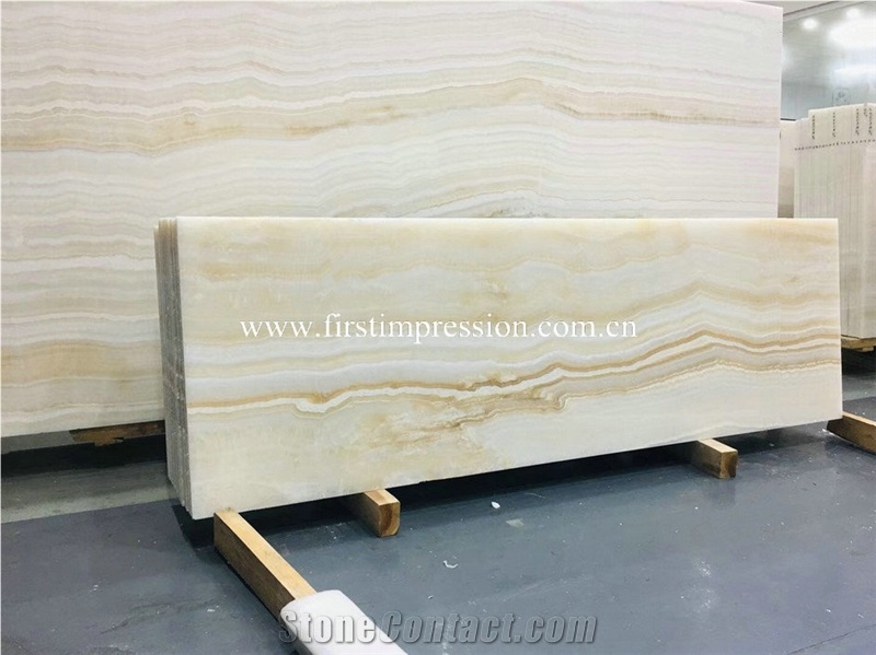 New Polished White Onyx Slabs&Tiles for Cladding