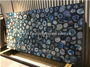 Popular Blue Agate Stone Slab/Semiprecious Stone
