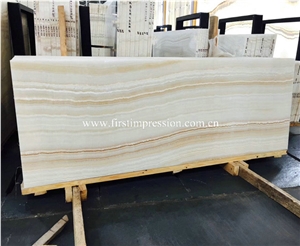 Straight Vein White Onyx Slab for Wall for Walling