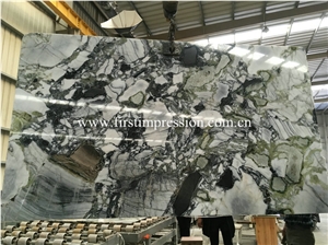 White Beauty China Green Jade Marble Ice Connected