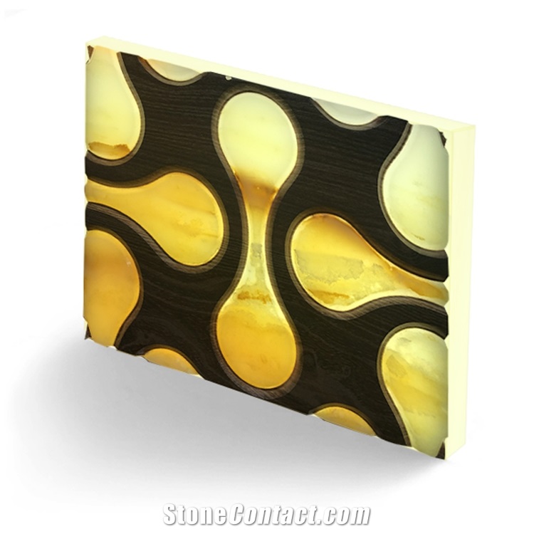 Backlit Resin Panel Marble Slabs Faux Stone