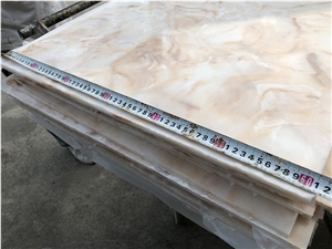 Big Slab Translucent Alabaster Table Top Design