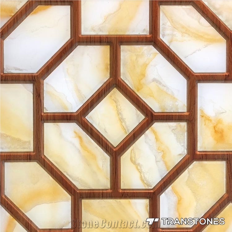 Chinese Style Wooden Vein Transparent Alabaster