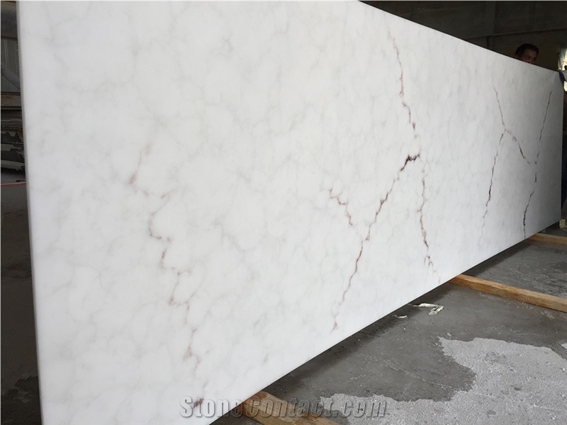 Polished Translucent White Faux Alabaster Wall Panel