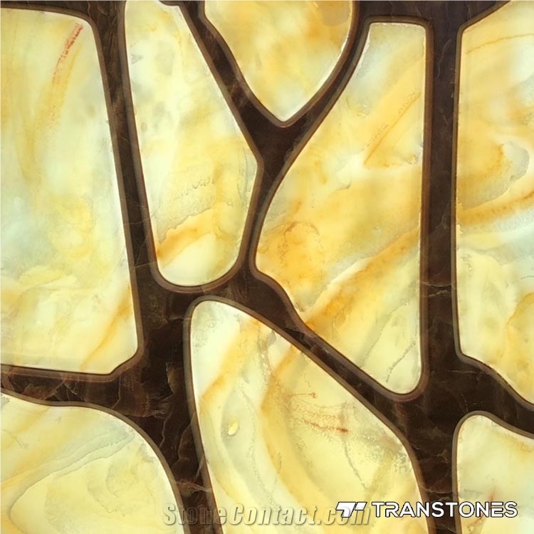 Translucent Faux Onyx Slab Alabaster Feature Wall Panel