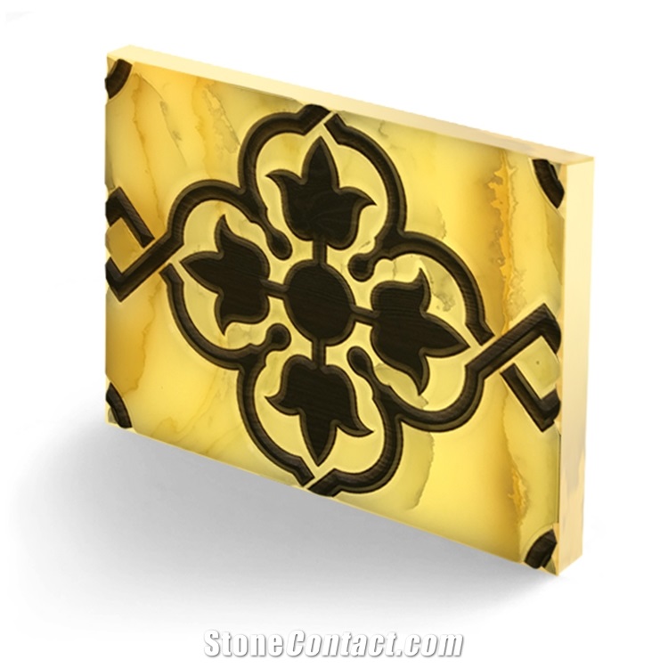 Translucent Stone Yellow Faux Onyx Stone Panels