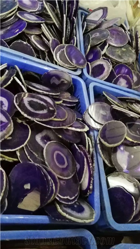 Transtones Translucent Decorated Purple Agate