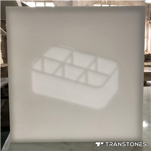 White Faux Stone Panels Alabaster Lamp
