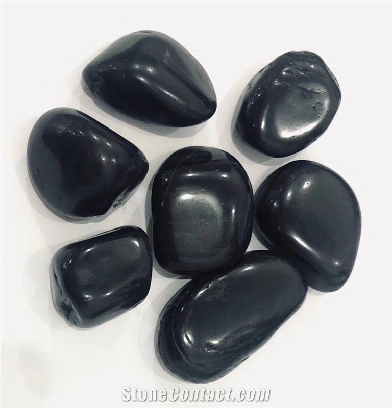 High Polished Black Pebble Stone ,River Stone