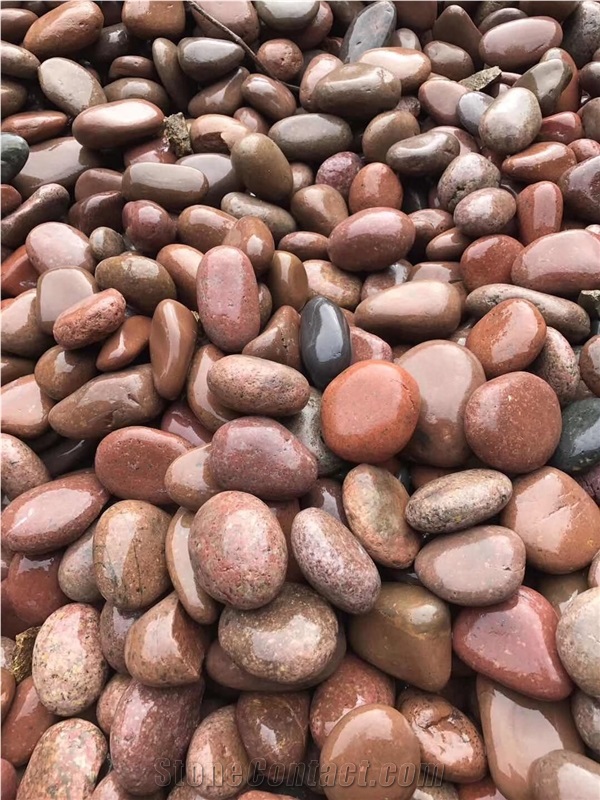 Red Pebble Stone ,Polished River Stone
