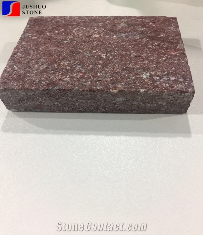 Flamed Dayang Red Porphyry Cubes Paving Stone