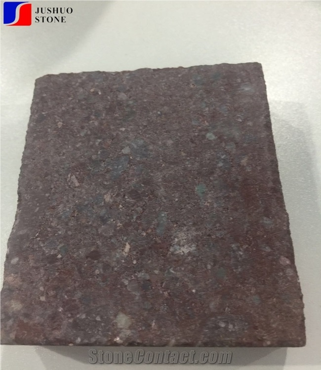 Flamed Dayang Red Porphyry Cubes Paving Stone