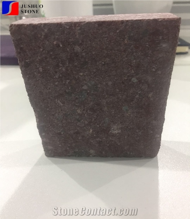 Flamed Dayang Red Porphyry Cubes Paving Stone