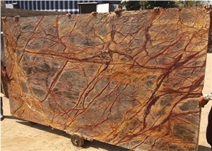 Rain Forest Brown, Bidasar Marble Slabs and Tiles