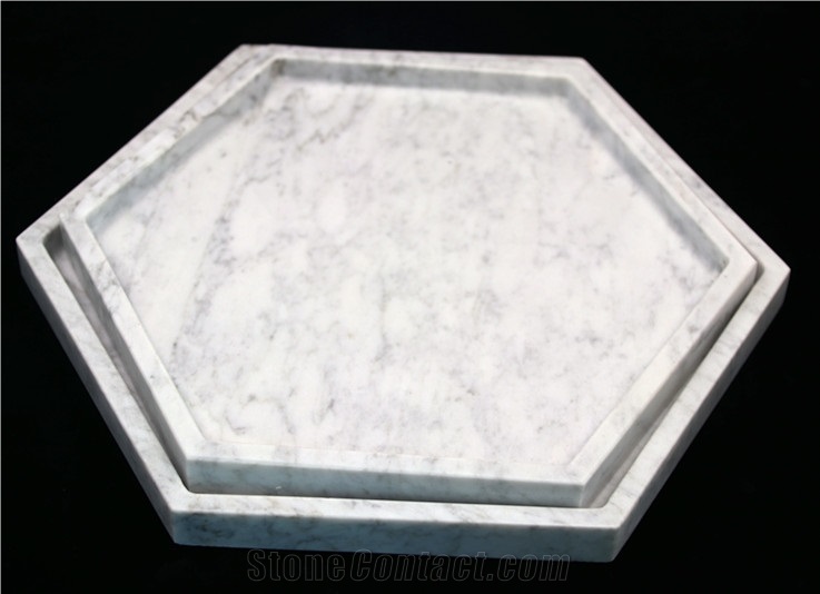 Hexagon Marble Plates Set