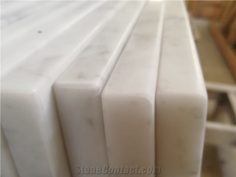Bianco Carrara Marble Prefab Single Sink Bath Tops