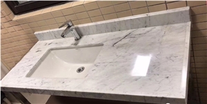 Carrara White Bathroom Solid Marble Counters
