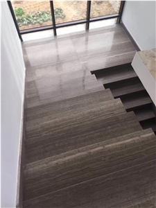 Grey Wood Grain Marble Polished Flooring Tile