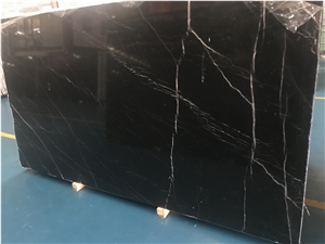 Nero Marquina Polished Black Marble Stone Slab