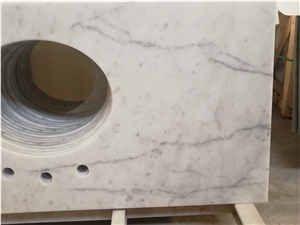 Solid Surface White Marble Bathroom Vanity Tops