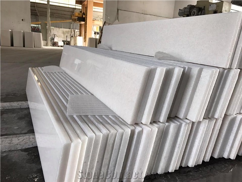 Good Quality Stair Steps with Pure White Marble