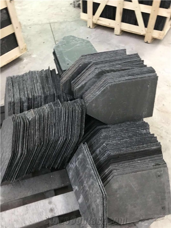 Black Slate Stone Roofing Material Split
