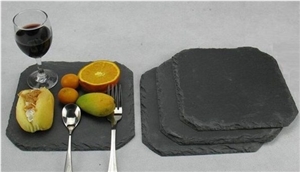 Black Slate Tea Plate Slate Disk Tableware