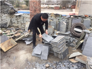 China Grey Slate Split Culture Stone Roofing Tile