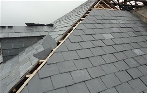 Roofing Slate Installation Project Split Black