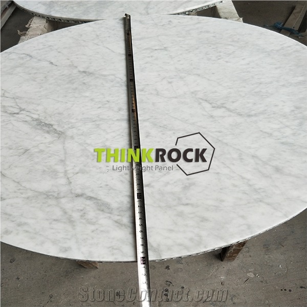 Carrara White Marble Stone Honeycomb Panel Table