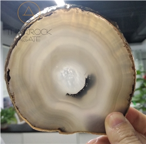 Gold Surround Agate Coaster Cup Mat