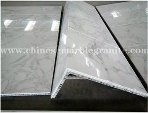 Prefab White Marble Backed Honeycomb Wall Panels