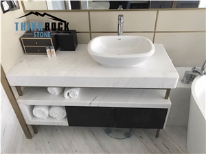 Sivec White Marble Bathroom Wash Tops, Prefab Tops