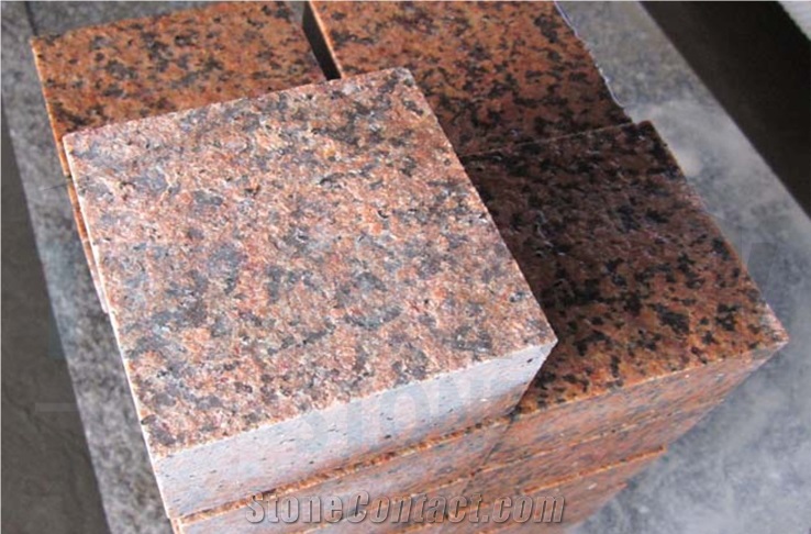 Tian Shan Red Granite Cubes Red Granite Pavers