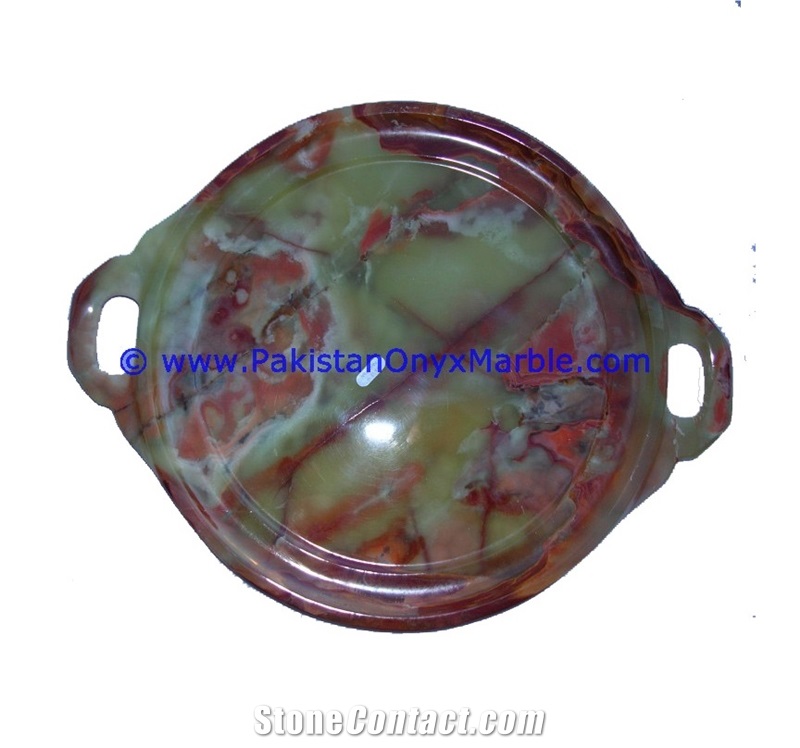 Ancient Green Onyx Serving Trays