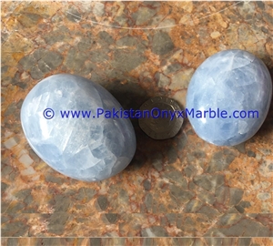 Calcite Blue Polished Stones Palmstone Crystal
