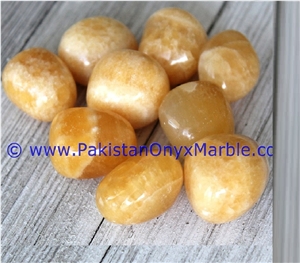 Calcite Honey Polished Stones