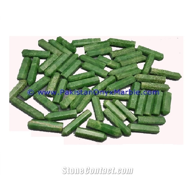 Hydrogrossular Garnet Green Massage Stones