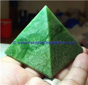 Hydrogrossular Garnet Green Stone Pyramids