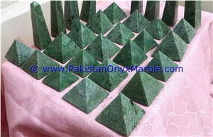 Hydrogrossular Garnet Green Stone Pyramids