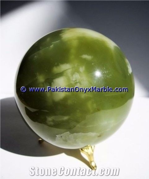 Hydrogrossular Garnet Polished Green Ball Sphere