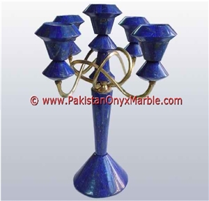 Lapis Lazuli Candle Holders Stands
