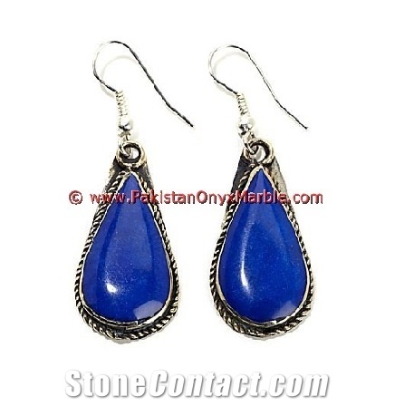 Lapis Lazuli Earrings Pear Shaped Drop Earrings